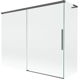 Mexen Rox, paravan de baie culisant L cu 2 aripi 190 + 80 x 150 cm, sticlă transparentă de 8 mm, profil grafit periat, 8C9L-190-080-66-00