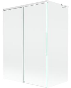 Mexen Rox, paravan de cadă cu 2 aripi, tip L, 120 + 70 x 150 cm, sticlă transparentă de 8 mm, profil alb, 8C9L-120-070-20-00