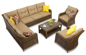 Mobilier de exterior cu colțar Toledo Corner 7 maro Garden Point