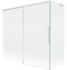 Mexen Rox, paravan de baie culisant L cu 2 aripi 160 + 75 x 150 cm, sticlă transparentă de 8 mm, profil alb, 8C9L-160-075-20-00
