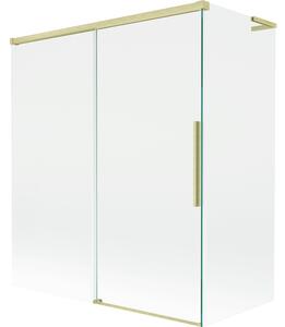 Mexen Rox, paravan de baie culisant L cu 2 aripi 140 + 70 x 150 cm, sticlă transparentă de 8 mm, profil auriu mat, 8C9L-140-070-55-00