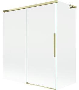 Mexen Rox, paravan de baie culisant L cu 2 aripi 140 + 70 x 150 cm, sticlă transparentă de 8 mm, profil auriu lucios, 8C9L-140-070-50-00