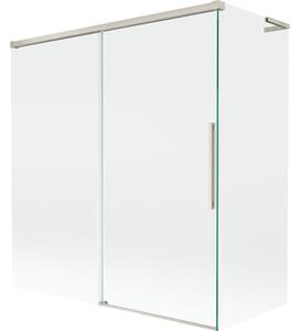 Mexen Rox, paravan de cadă cu 2 aripi, tip L, glisant, 150 + 70 x 150 cm, sticlă transparentă de 8 mm, profil din oțel, 8C9L-150-070-97-00
