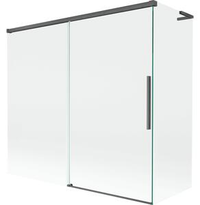 Mexen Rox, paravan de cadă cu 2 aripi, tip L, 170 + 70 x 150 cm, sticlă transparentă de 8 mm, profil grafit periat, 8C9L-170-070-66-00