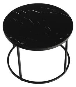 Masuta de cafea GAGIN, negru cu efect de marmura, 60x60x45 cm