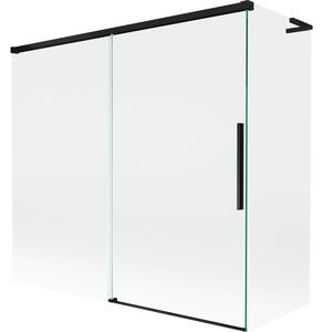 Mexen Rox, paravan de baie culisant L cu 2 aripi 170 + 75 x 150 cm, sticlă transparentă de 8 mm, profil negru mat, 8C9L-170-075-70-00