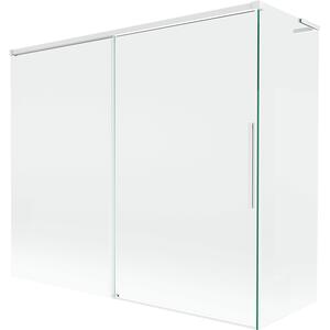 Mexen Rox, paravan de cadă cu 2 aripi, tip L, glisant, 180 + 80 x 150 cm, sticlă transparentă de 8 mm, profil alb, 8C9L-180-080-20-00