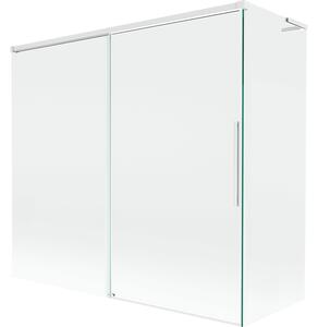 Mexen Rox, paravan de baie culisant L cu 2 aripi 170 + 75 x 150 cm, sticlă transparentă de 8 mm, profil alb, 8C9L-170-075-20-00