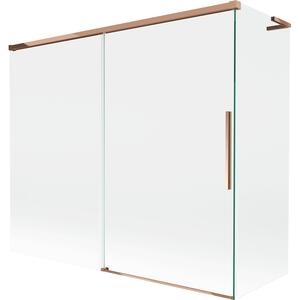 Mexen Rox, paravan de baie culisant L cu 2 aripi 180 + 80 x 150 cm, sticlă transparentă de 8 mm, profil auriu-roz, 8C9L-180-080-60-00