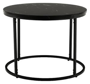 Masuta de cafea GAGIN, negru cu efect de marmura, 60x60x45 cm