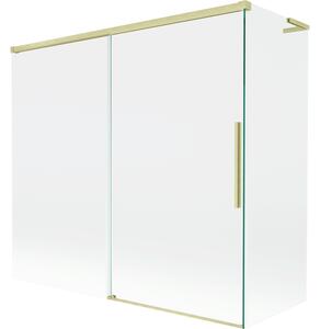 Mexen Rox, paravan de baie culisant L cu 2 aripi 170 + 75 x 150 cm, sticlă transparentă de 8 mm, profil auriu mat, 8C9L-170-075-55-00