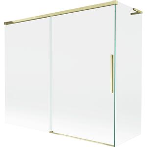 Mexen Rox, paravan de baie culisant L cu 2 aripi 180 + 80 x 150 cm, sticlă transparentă de 8 mm, profil auriu lucios, 8C9L-180-080-50-00