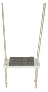 Leagan copii SVING, bej/alb, lemn/franghie, 50x18x3 cm