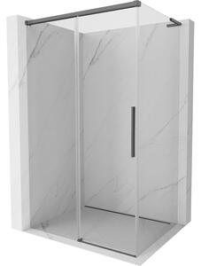 Cabină de duș glisantă Mexen Rox, L 120 x 80 cm, sticlă transparentă de 8 mm, profil grafit periat, 8C2L-120-080-66-00