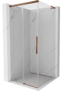 Cabină de duș glisantă Mexen Rox, L 110 x 110 cm, sticlă transparentă de 8 mm, profil auriu-roz, 8C2L-110-110-60-00