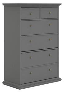 Comoda PARIS, gri, PAL laminat/metal, 96x49x140 cm
