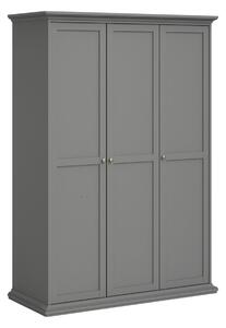 Dulap PARIS, gri, PAL laminat, cu 3 usi, 139x61x201 cm