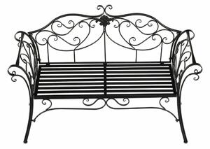 Banca gradina ETELIA, negru, metal, 131x49x89 cm