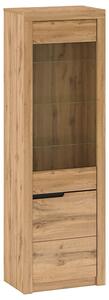 Vitrina TORONTA A1, stejar wotan, DTD laminat, dechidere dreapta, 63x4