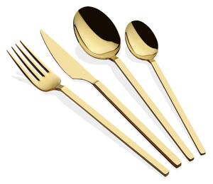 Set tacamuri 24 bucati Carre Auriu 21.5x21.5x22.2 cm