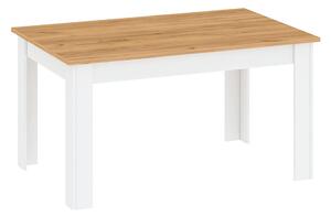 Masa extensibila LANZETTE S, stejar/alb, DTD laminat, 135/184x86x76 cm