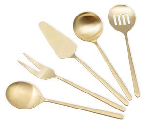 Set ustensile servire 5 bucati CKB0255 Auriu 25.5x25.5x3 cm