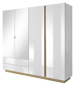 Dressing CITY, alb/stejar grandson, PAL laminat, cu iluminare LED, cu