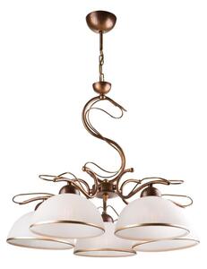 Lustră pe lanț COBRA, 5x E27/60W/230V, bronz/patină