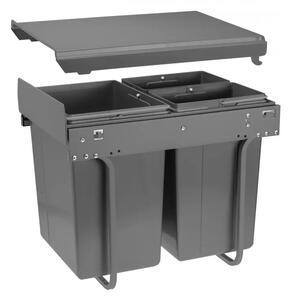 Cos gunoi incorporabil Practi Eco 400 mm, 20 litri + 2x10 litri, soft-close, antracit