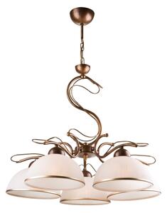 Lustră pe lanț COBRA, 5x E27/60W/230V, bronz/patină