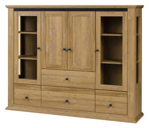 Vitrina LEON MZ6, stejar, PAL laminat, 165x40x130 cm