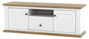 Comoda TV LEON MZ15, alb/stejar grand, DTD laminat, 150x45x55 cm