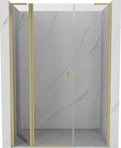 Mexen Mist L, ușă de duș cu balamale 135 cm, sticlă transparentă, auriu mat, 8A4L-135-001-55-00