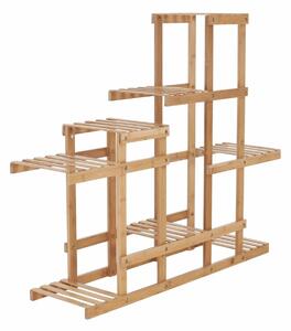 Etajera TABIA, stejar natural, bambus lacuit, 104x25x85 cm