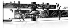 Tablou abstracție de lux în design alb-negru