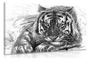Tablou prădătorul animalelor în design alb-negru