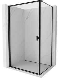 Cabină de duș Mexen Mist-B cu 1 aripă, stânga, 70 x 75 cm, sticlă transparentă - ramă neagră, 8A2T-070-075-70-70-L