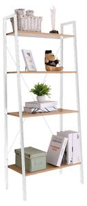 Etajera THEA, stejar/alb, DTD laminat/metal, 60x35x149 cm
