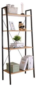 Etajera THEA, stejar/negru, DTD laminat/metal, 60x35x149 cm