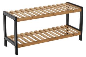 Pantofar KONTRE, negru/stejar, 70x26x34 cm