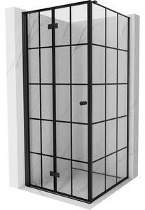 Cabină de duș pliabilă Mexen Mist-F T cu 1 aripă, stânga, 70 x 70 cm, grilă neagră, negru - 8A6T-070-070-70-77-L