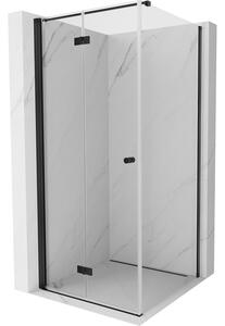 Cabină de duș pliabilă Mexen Mist-F T cu 1 canat, stânga 70 x 70 cm, sticlă transparentă, profil negru, 8A6T-070-070-70-00-L