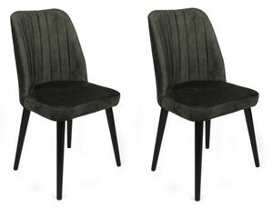 Set de 2 scaune Alfa-432, Kaki- Negru