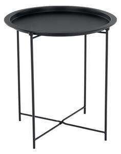 Masuta auxiliara cu tava detasabila RENDER, negru, metal, 47x47x50 cm