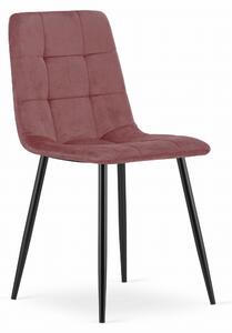 Scaun Bucatarie/Dining Jacob Roz Catifea, Picioare Negre