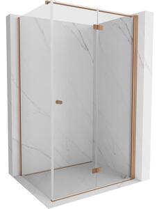 Cabină de duș pliabilă Mexen Mist-F T cu 1 canat, dreapta, 110 x 90 cm, sticlă transparentă, profil mat cupră, 8A6T-110-090-65-00-P