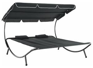 Sezlong gradina MULTINA, gri, poliester/otel, 180x204x147 cm
