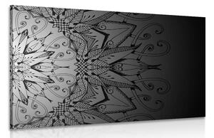 Tablou Mandala în design alb-negru