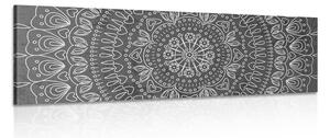 Tablou Mandala desenată manual în design alb-negru