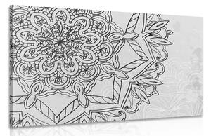 Tablou Mandala în motiv de iarnă în design alb-negru